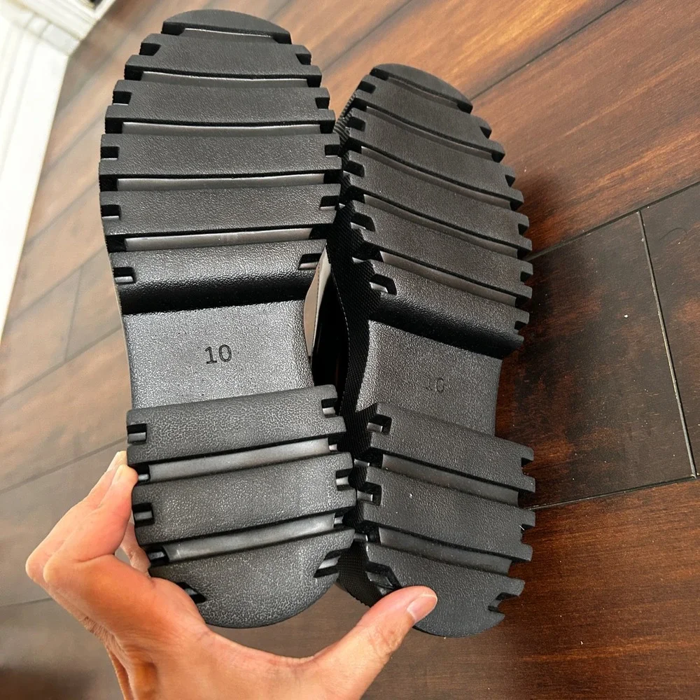 $218 Intentionally Blank Pears Leather Mary Jane 10 Chunky Platform Goth Grunge
